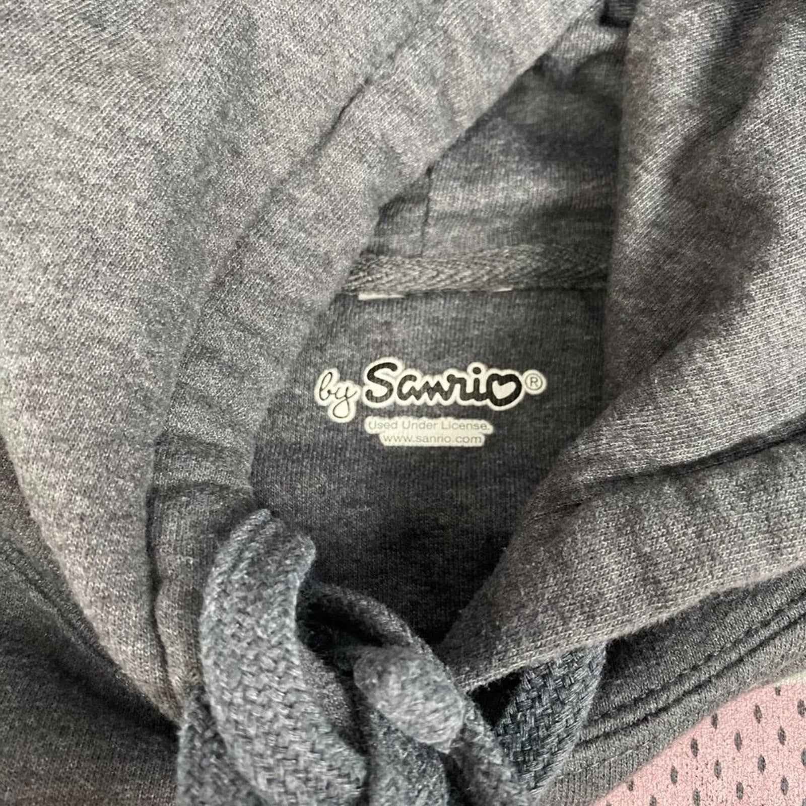 Hello Kitty Sanrio Football Pink Graphic Grey Hoodie Sweatshirt