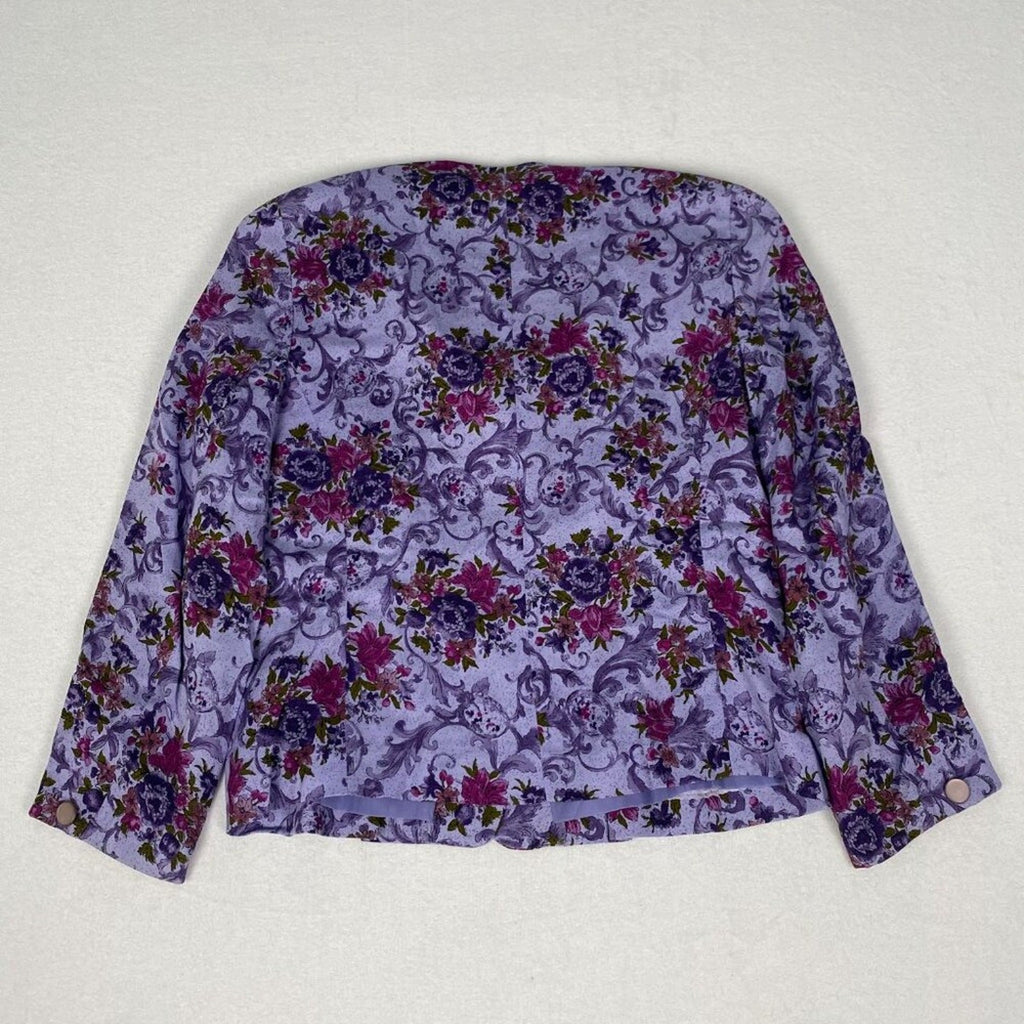 Vintage 80s Pendleton Made in USA Country Sophisticates Purple Ivy Floral Blazer