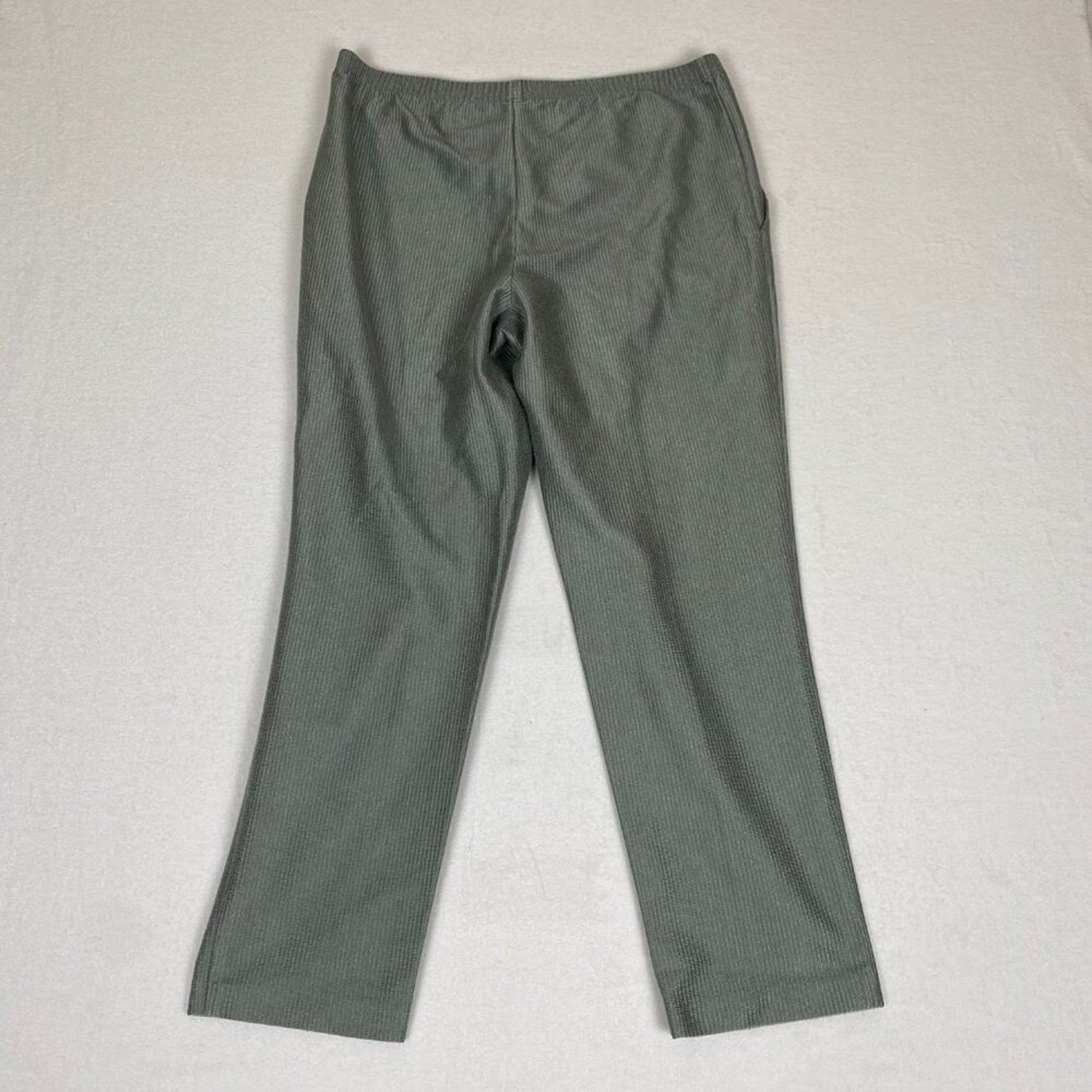 Vintage Blair Corduroy Style Light Green Grey Stretch Shimmer Side Pocket Pants