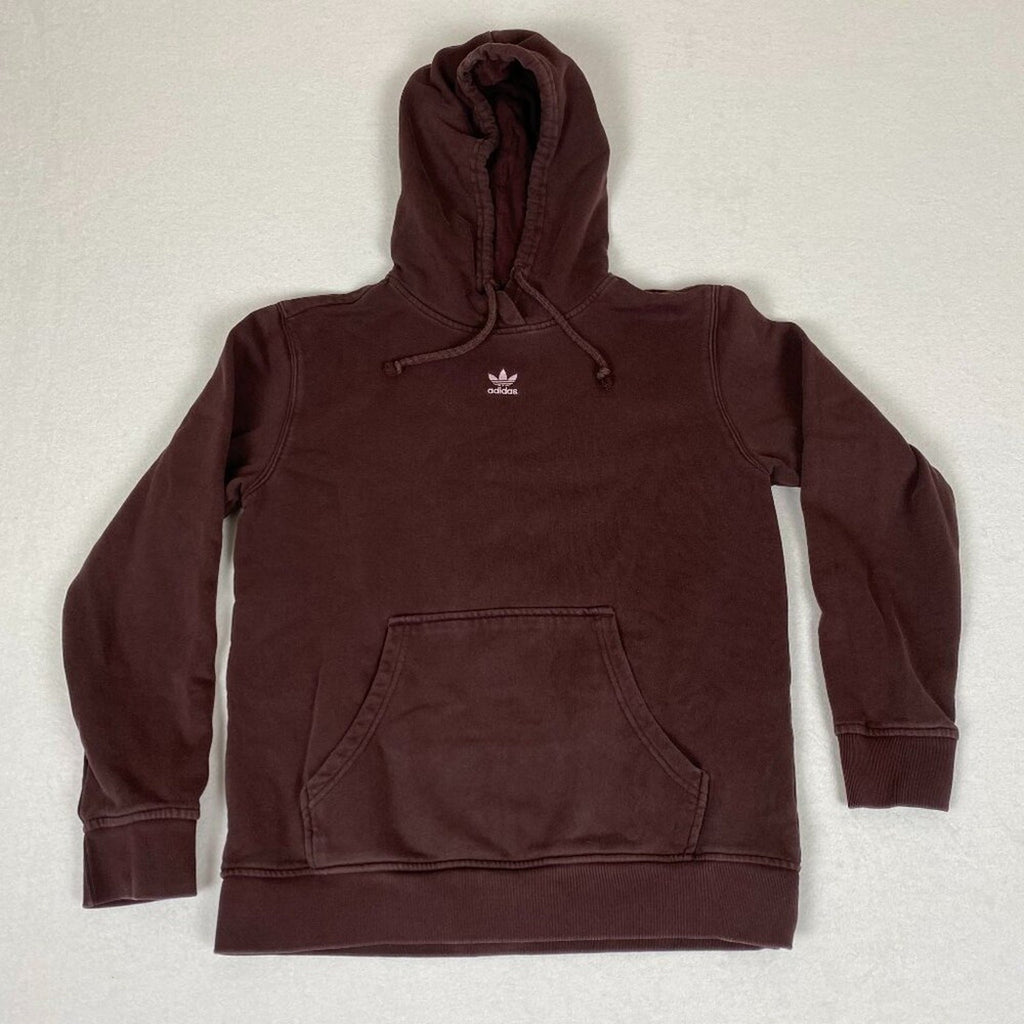 Adidas Spellout Logo Dark Maroon Brown Hoodie Sweatshirt
