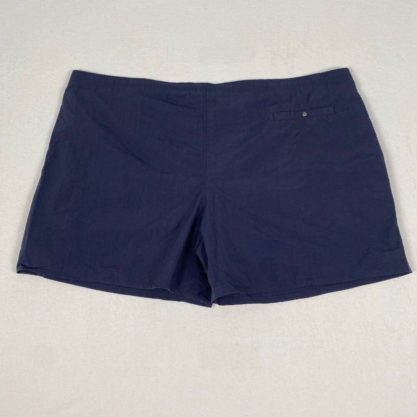 Big Dogs Drawstring Navy Blue Snap Button Swim Shorts Size 3XL