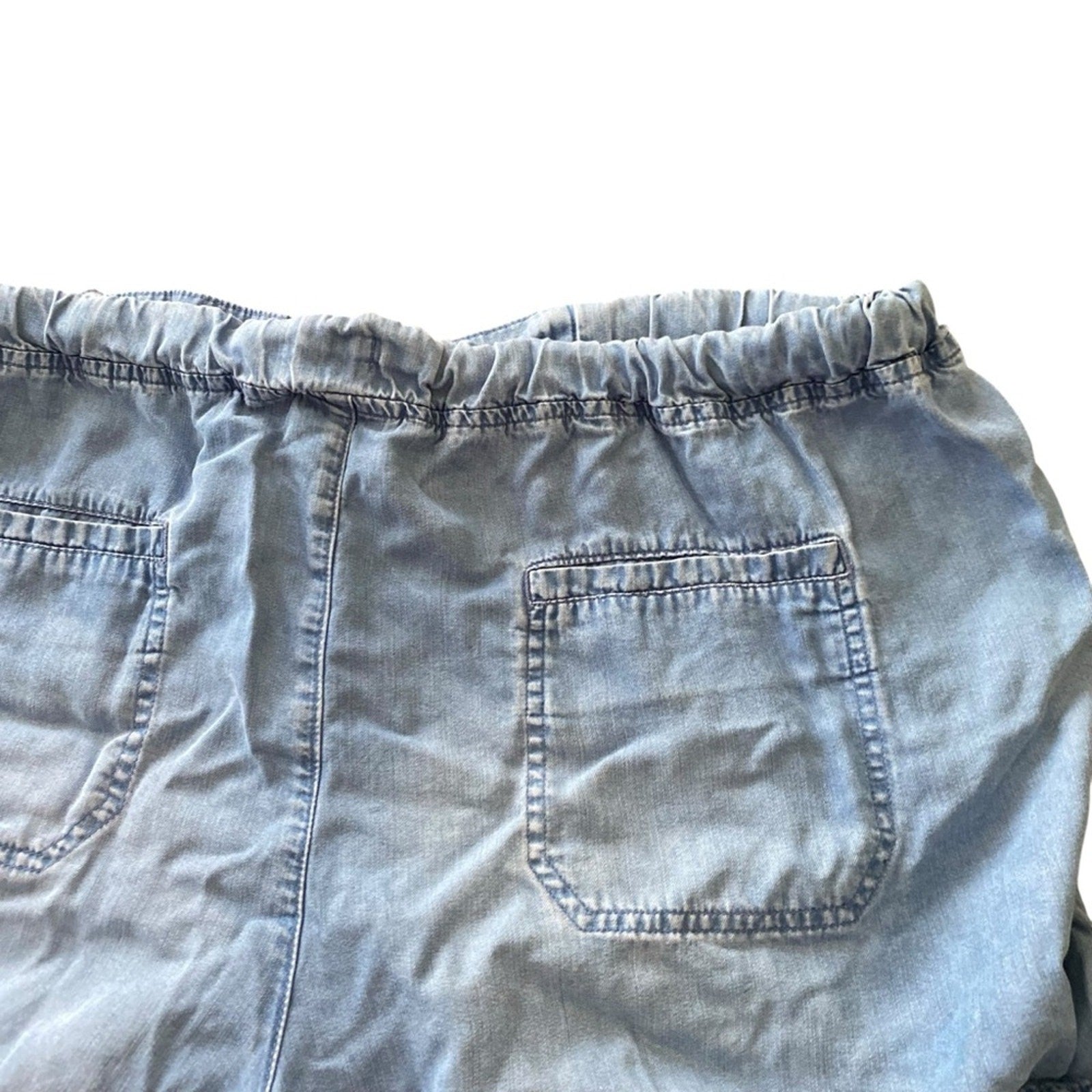 Merona Women’s Lightweight Denim Style Drawstring Blue Jeans Shorts XXL