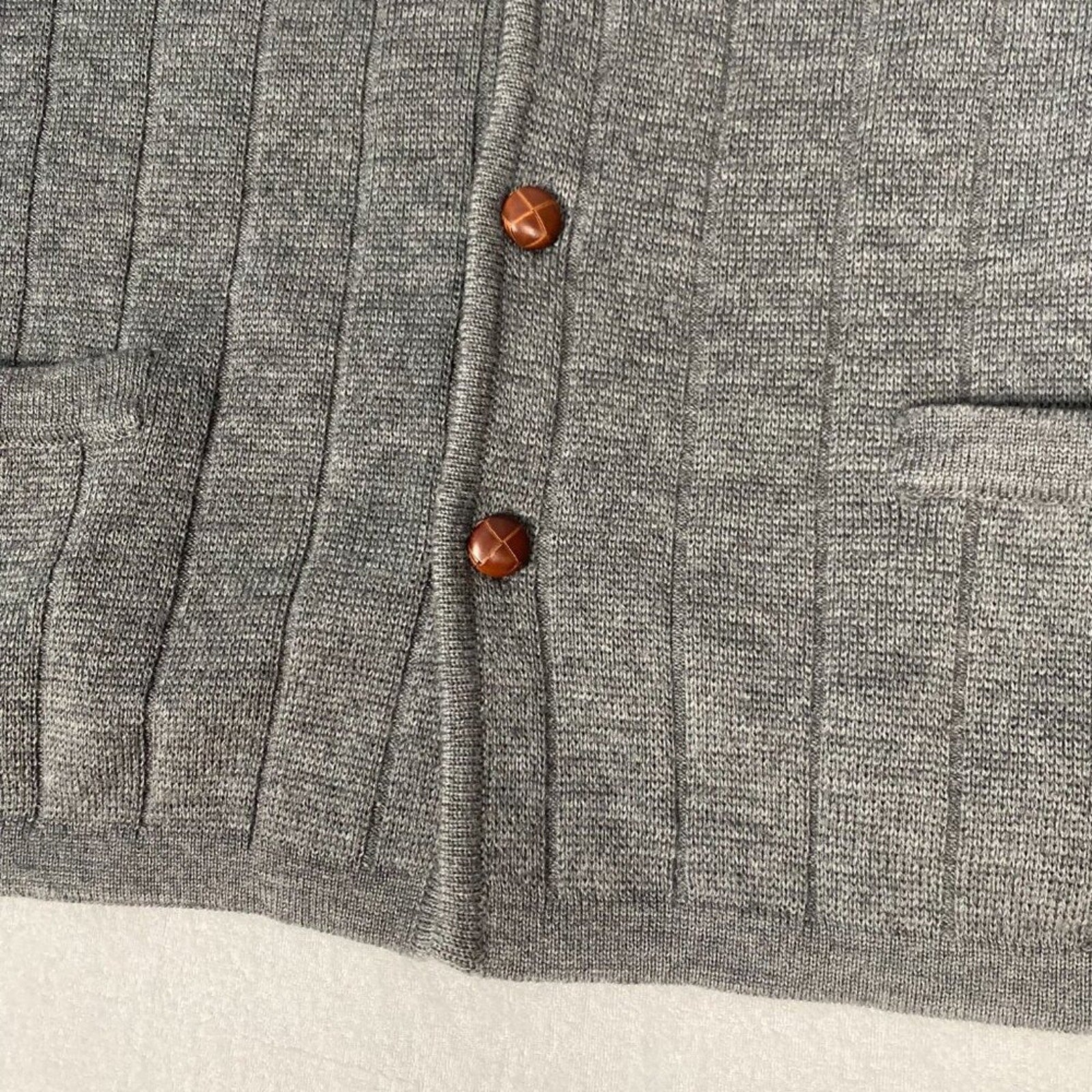 Vintage Brooks Brothers Wool Made in Italy Grey Knit Cardigan Jacket Coat XL