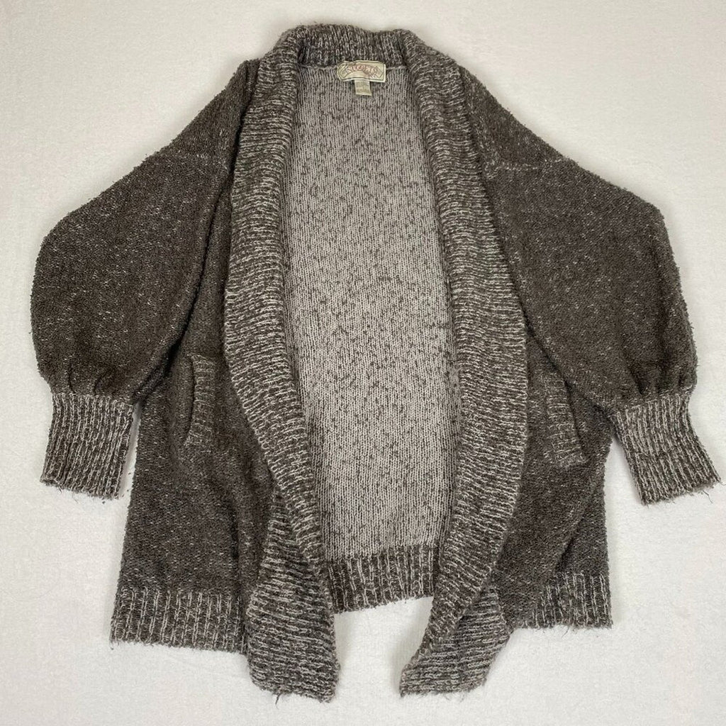 Vintage 90s Grey Cowl Neck Nuggets Cardigan Sweater Size Large