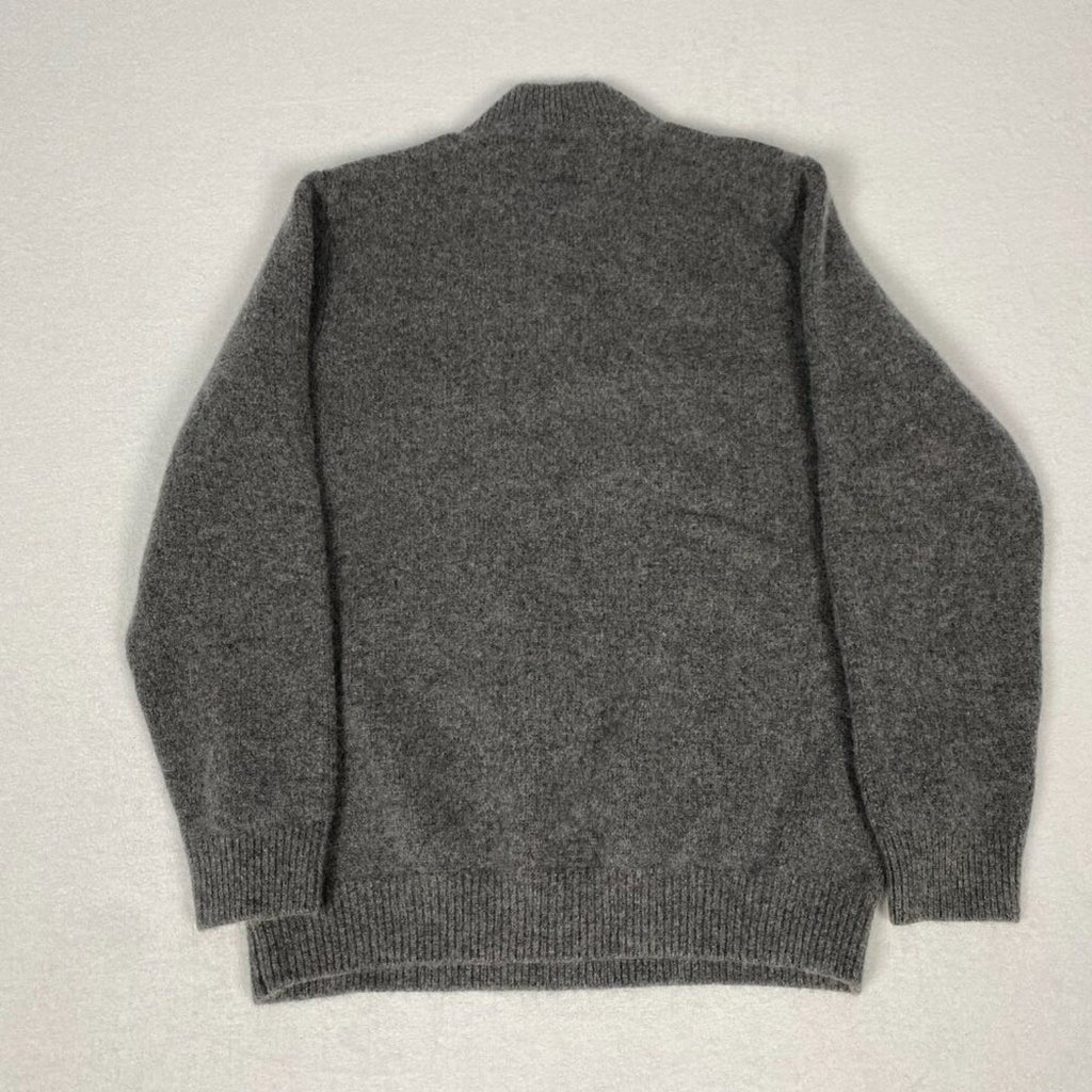 Flag & Anthem Wool Grey 1/4 Zip Textured Knit Pullover Sweater