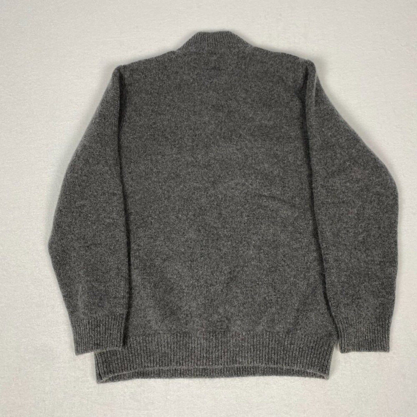 Flag & Anthem Wool Grey 1/4 Zip Textured Knit Pullover Sweater