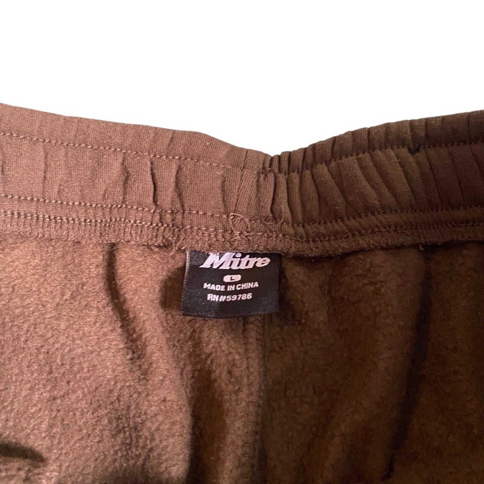 Mitre Soccer Athletic Brown Stretch Waist Drawstring Jogger Sweatpants