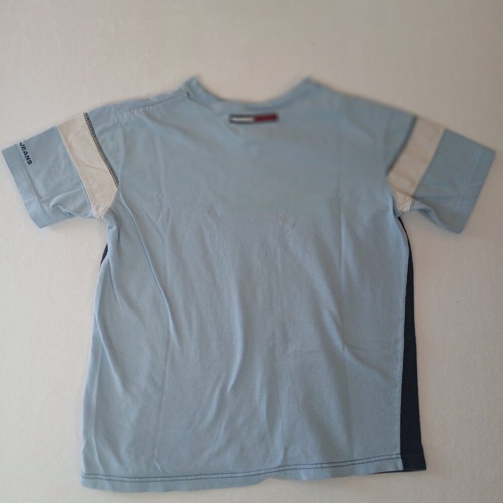 Tommy Hilfiger Blue Color Block Cotton Tee