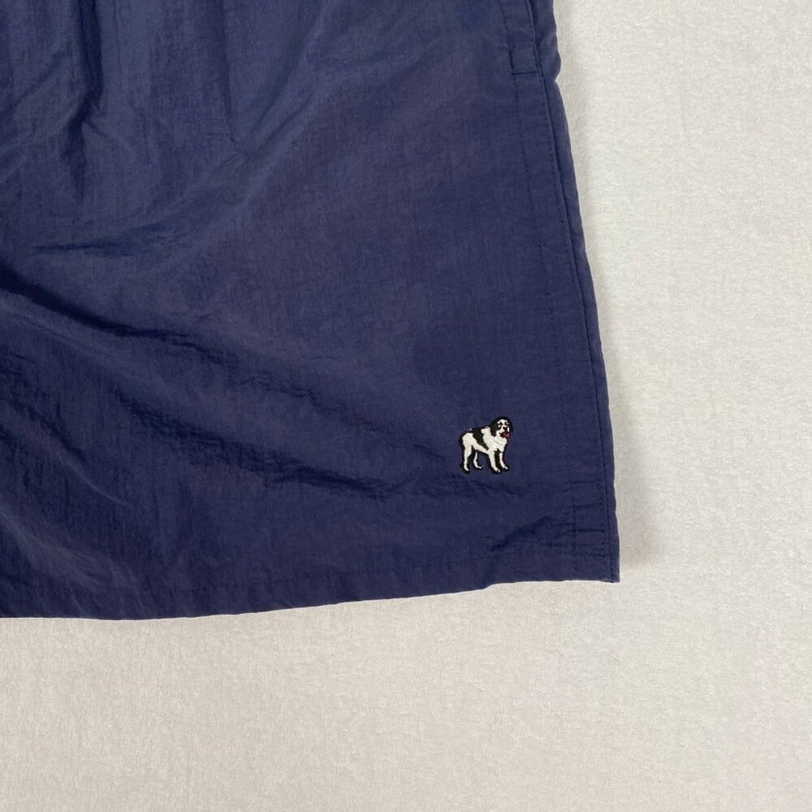 Big Dogs Drawstring Navy Blue Snap Button Swim Shorts Size 3XL