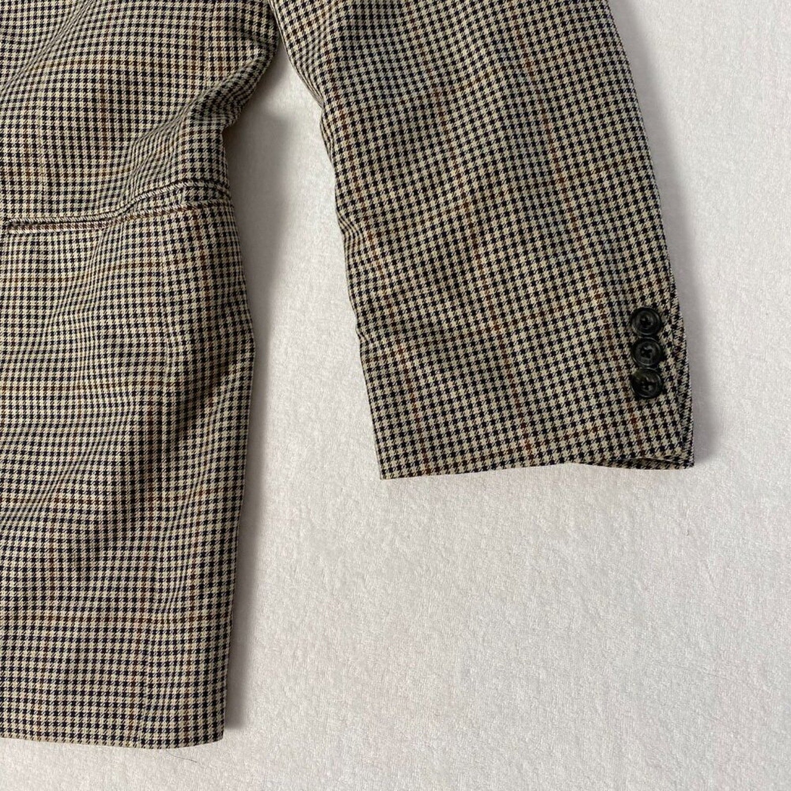 Vintage Made in USA Barneys New York Houndstooth Kilgour French Stanbury Blazer