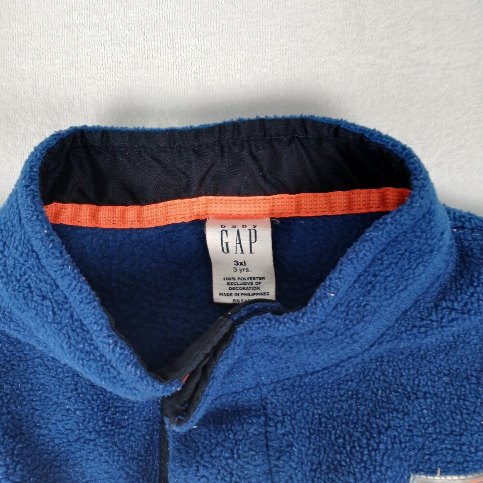 Baby Gap Color Block Fleece Green Blue 1/4 Zip Pullover Sweater Size 3