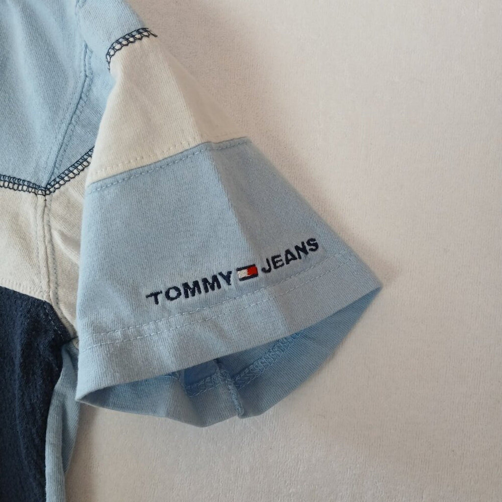 Tommy Hilfiger Blue Color Block Cotton Tee