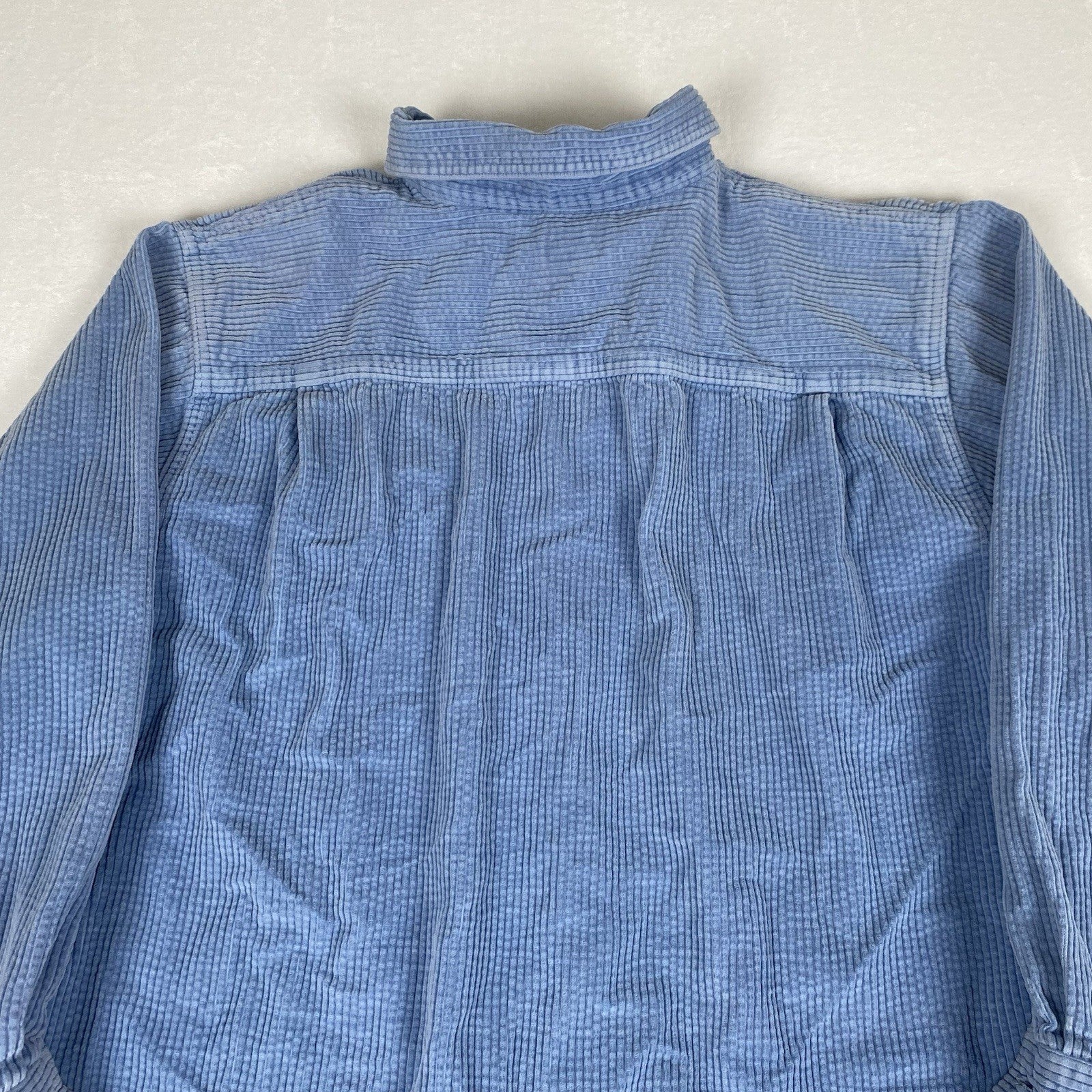 Vintage LL Bean Women's Blue Corduroy Cotton Button Up Shirt 2XL