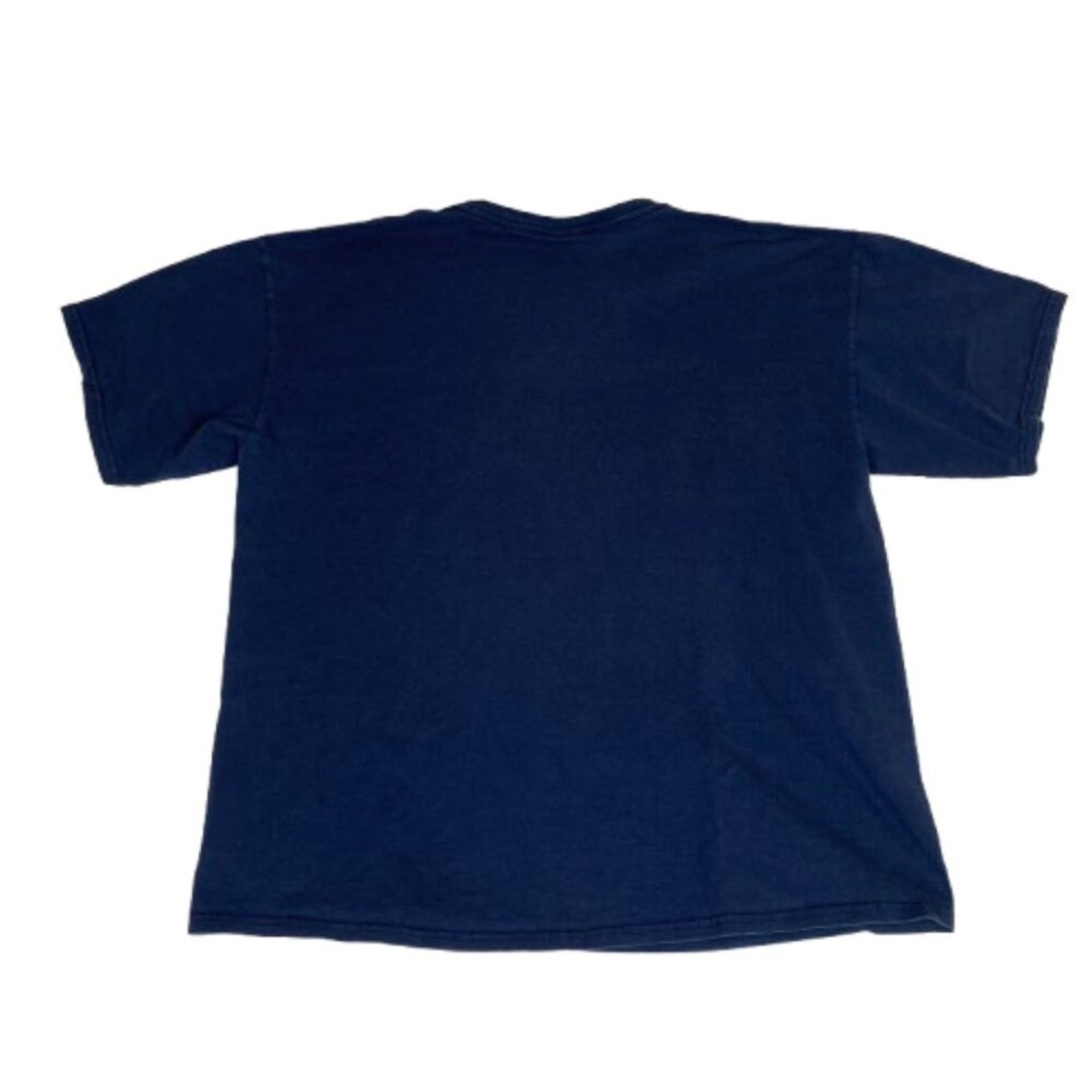 Y2K Newport Rhode Island American Flag Graphic Navy Blue Cotton Tee Size XL