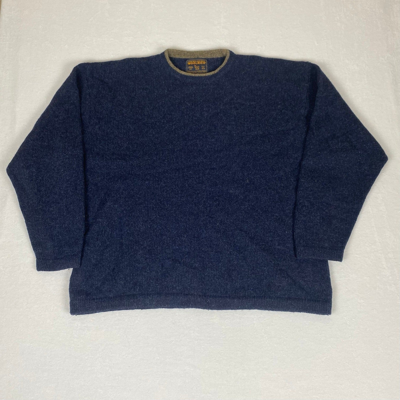 Woolrich Wool Blend Navy Blue Knit Men's Sweater XL