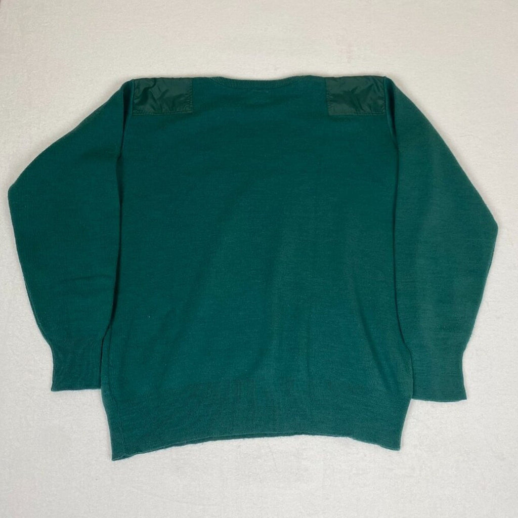 Vintage L.L. Bean Made in USA Hightrek Green Elbow Shoulder Patch Sweater