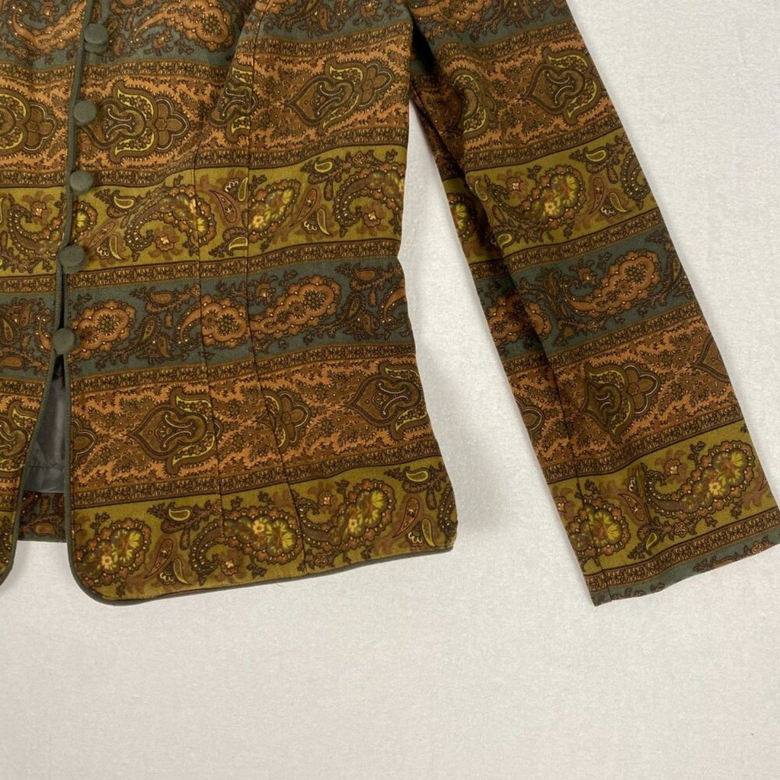 Vintage Koret Paisley Brown Burnt Orange Button Up Jacket Coat