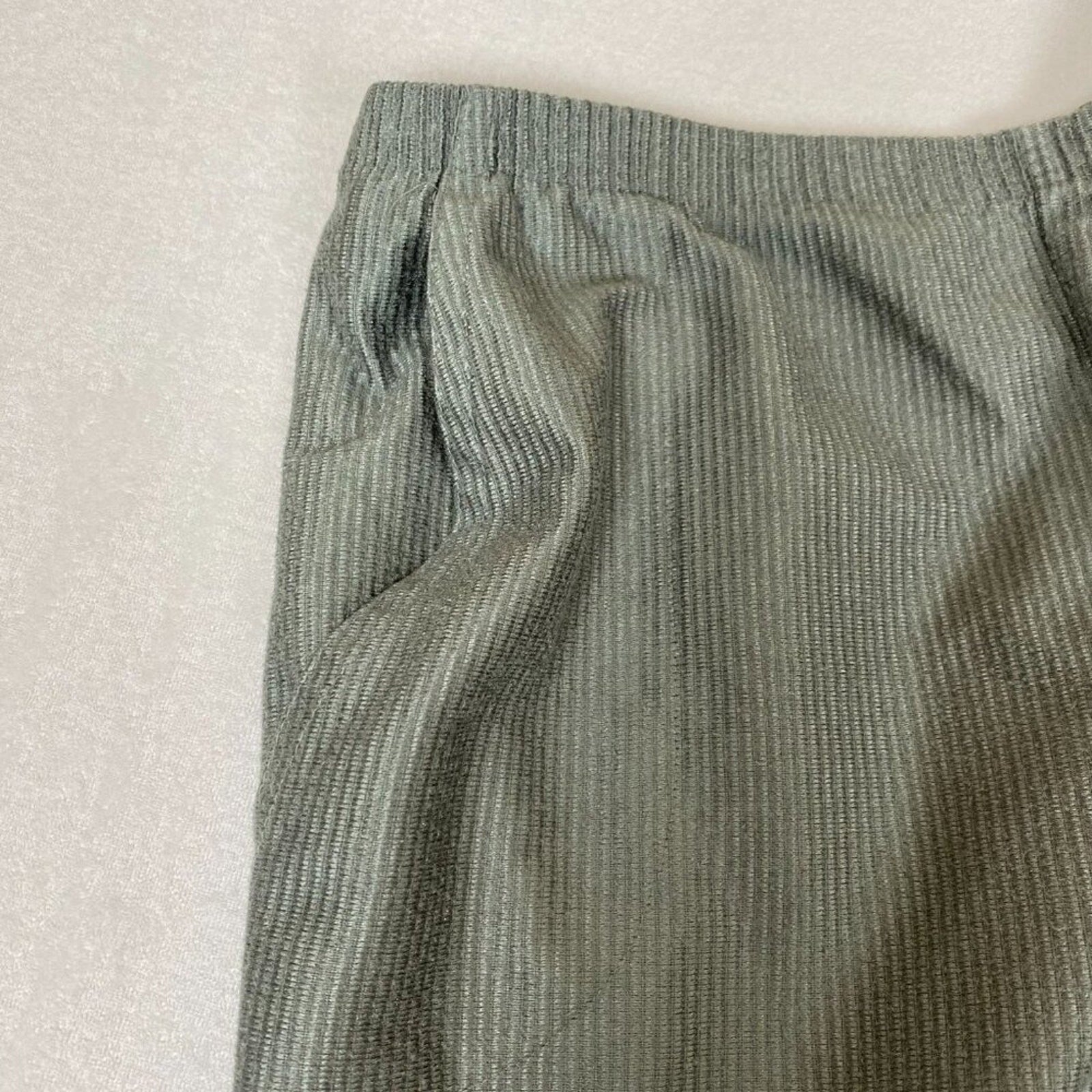 Vintage Blair Corduroy Style Light Green Grey Stretch Shimmer Side Pocket Pants