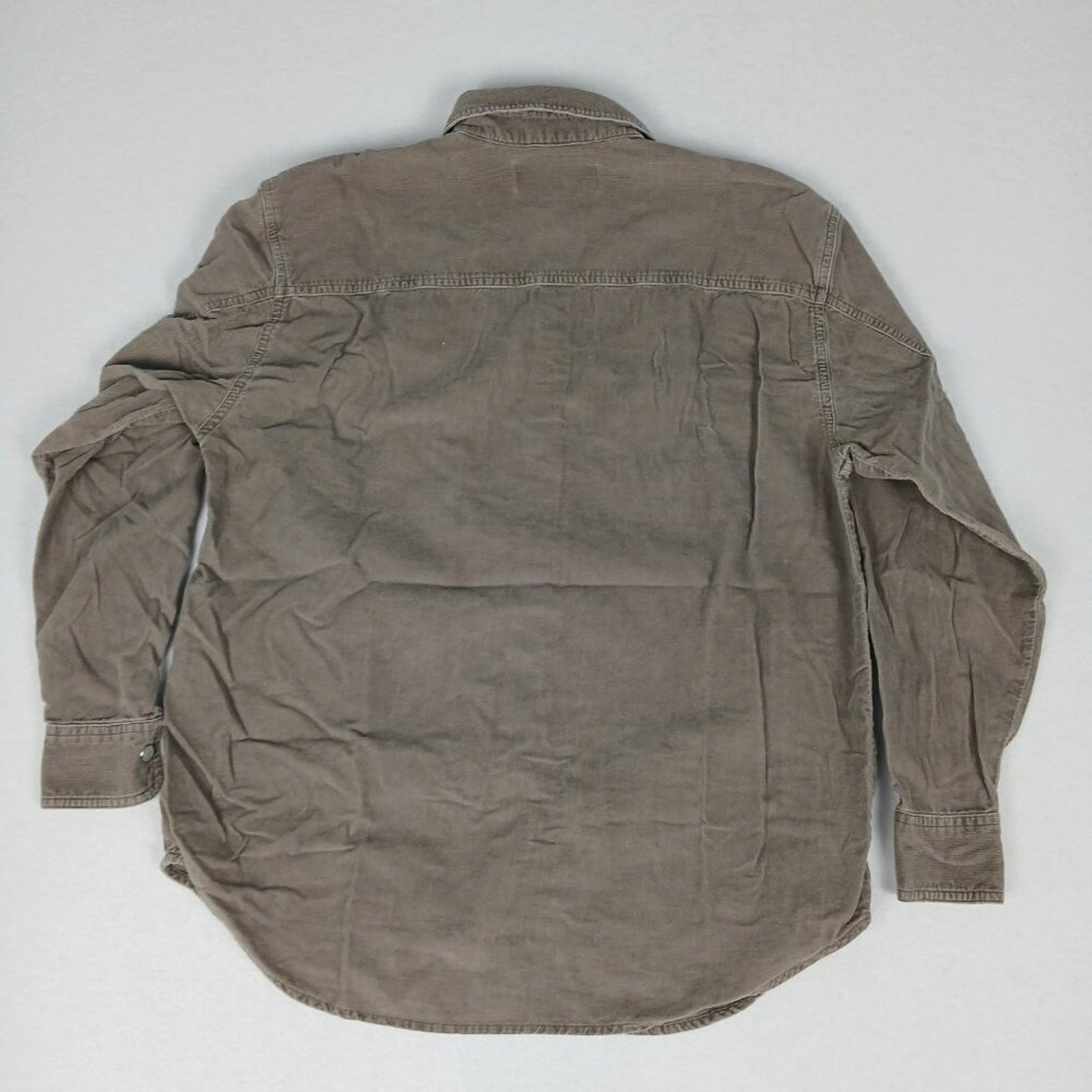 Vintage 90s Marsh Landing Cords Pearl Snap Button Corduroy Cotton Tan Shirt