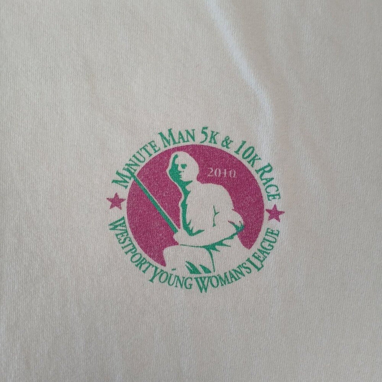 Westport Connecticut 2010 Minute Man 5K Young Women's League Race Cotton Tee