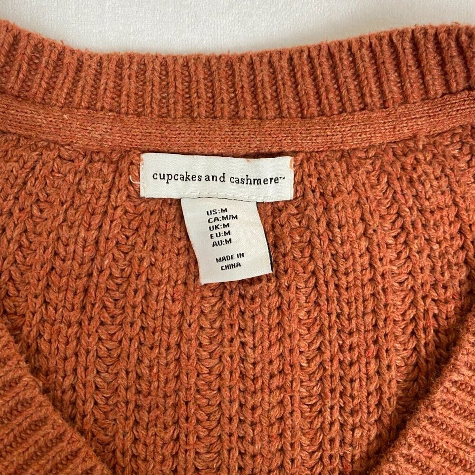 Cupcake and Cashmere Cable Knit Button Women's Cardigan Sweater Medium