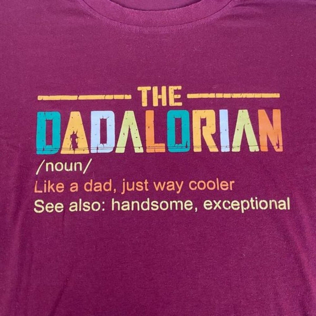 The Dadalorian Mandalorian Star Wars Funny Dad Definition Cotton Blend Red Tee