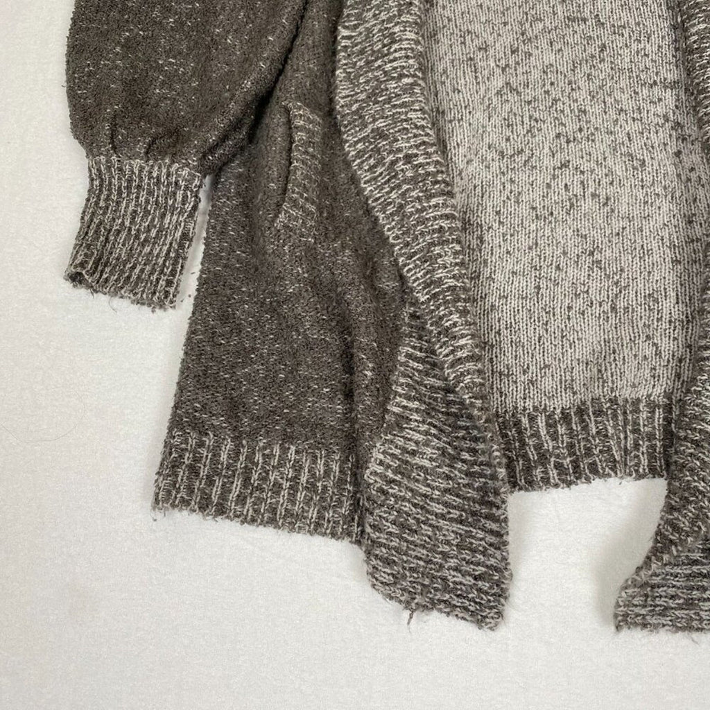Vintage 90s Grey Cowl Neck Nuggets Cardigan Sweater Size Large