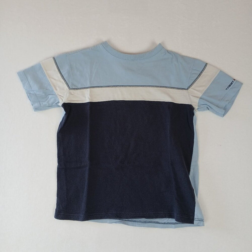 Tommy Hilfiger Blue Color Block Cotton Tee