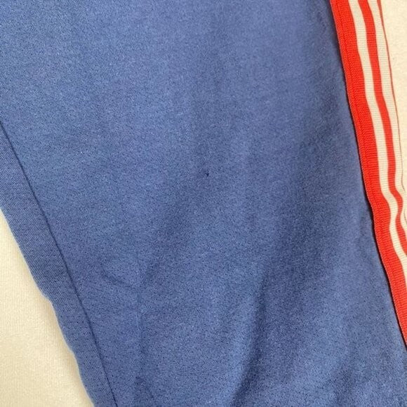 Adidas Men Navy Blue Red Striped Cotton Jogger Performance Sweatpants Small