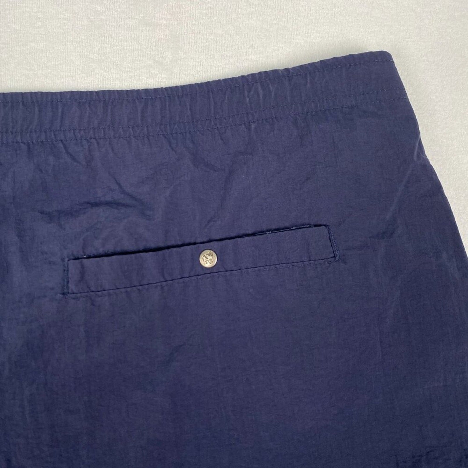 Big Dogs Drawstring Navy Blue Snap Button Swim Shorts Size 3XL