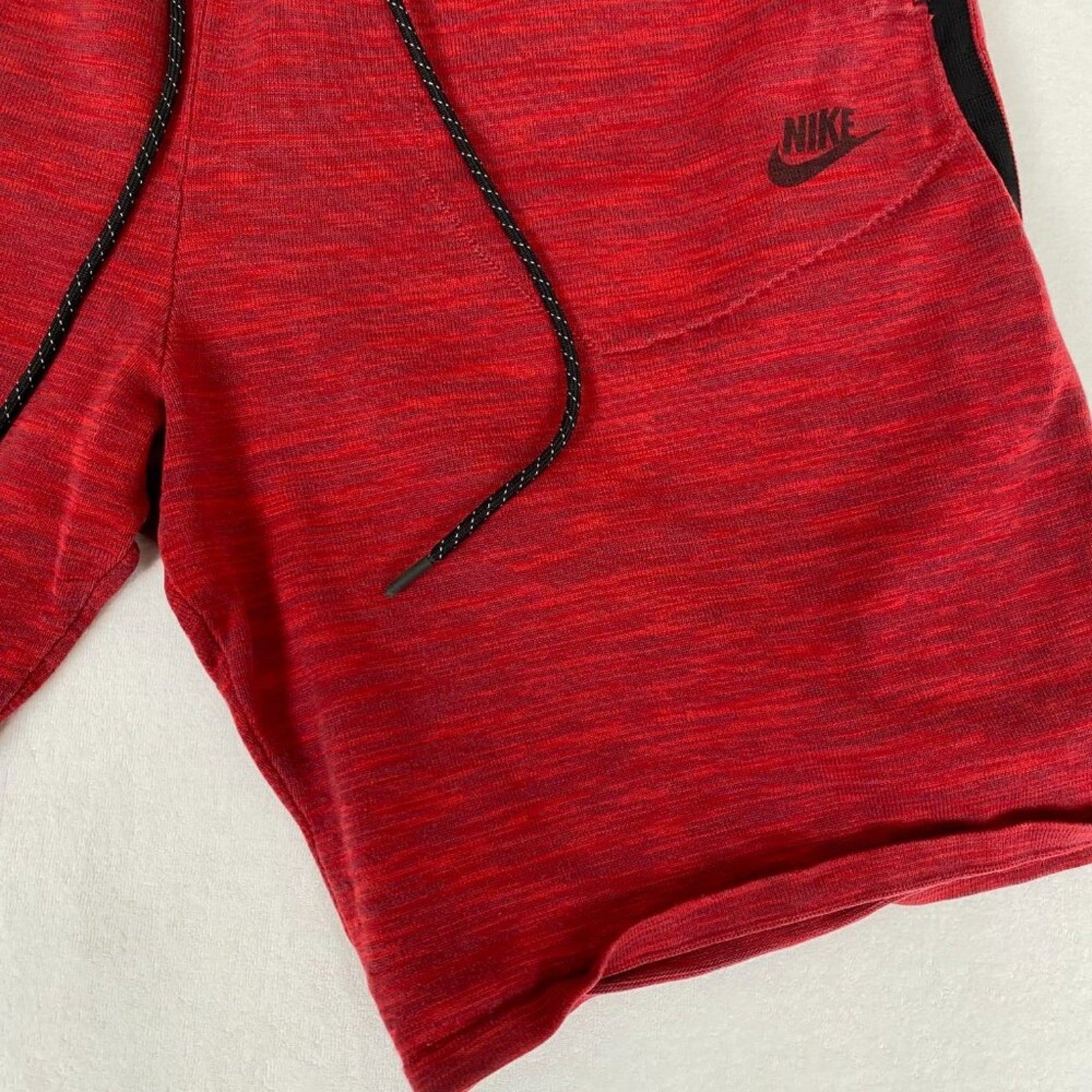 Nike Heather Red Black Basketball Drawstring Athletic Shorts XL