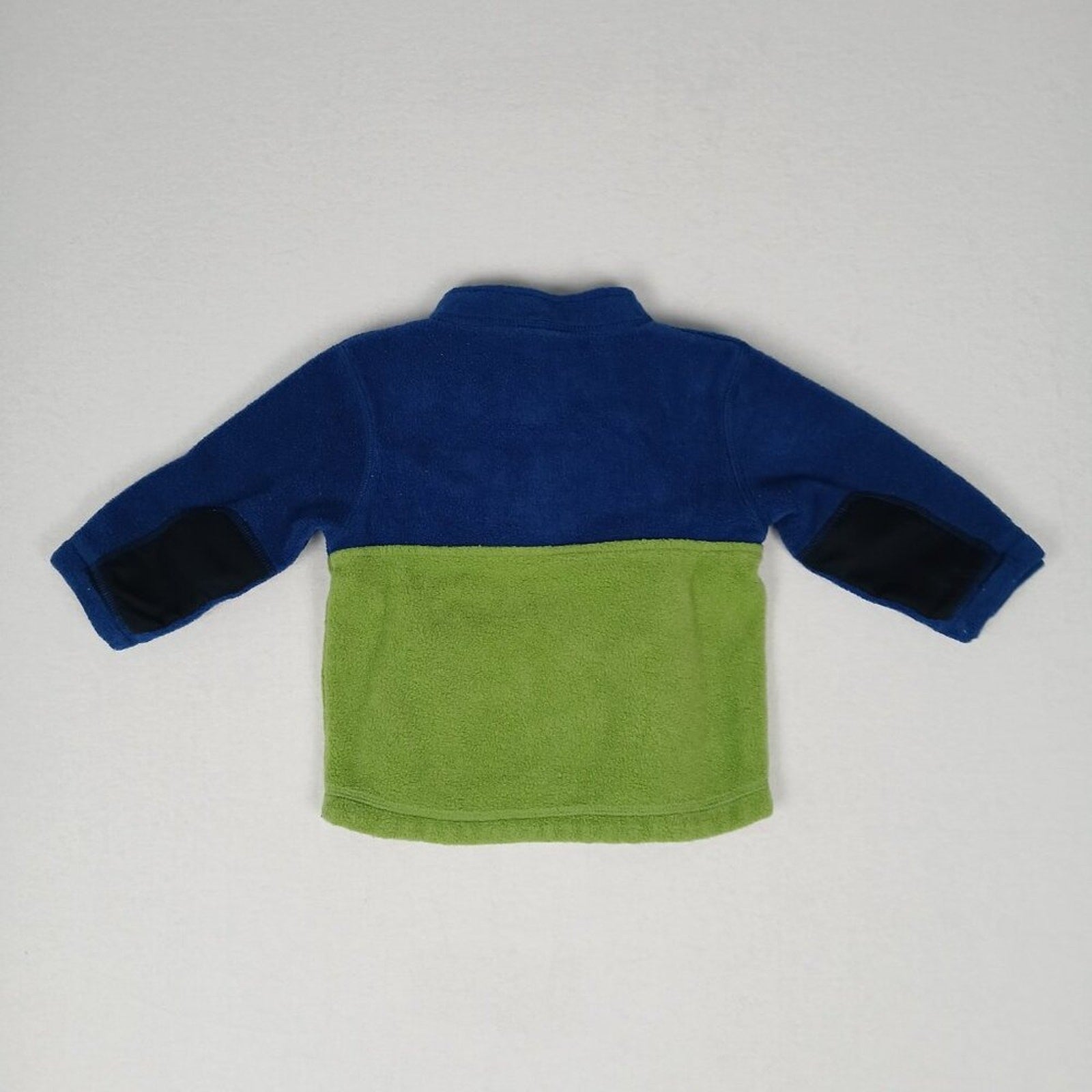 Baby Gap Color Block Fleece Green Blue 1/4 Zip Pullover Sweater Size 3