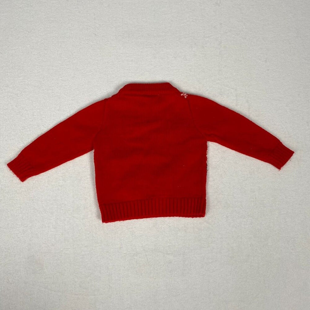 Vintage 90s Fair Isle Print Reindeer Christmas Tree Turtleneck Knit Sweater