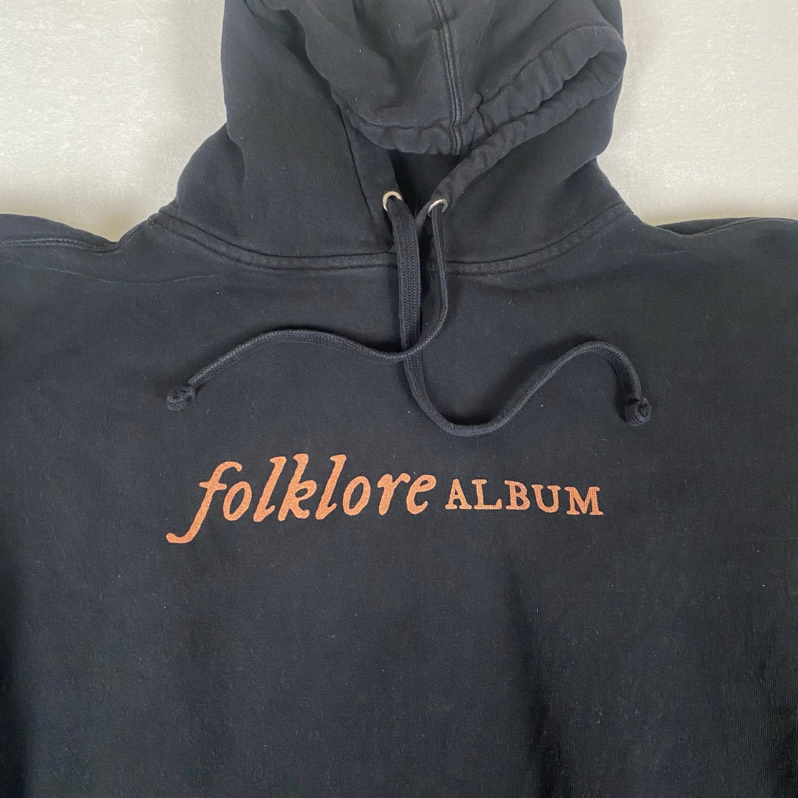 Taylor Swift Folklore Album 2020 Graphic Black Hoodie Sweatshirt Medium