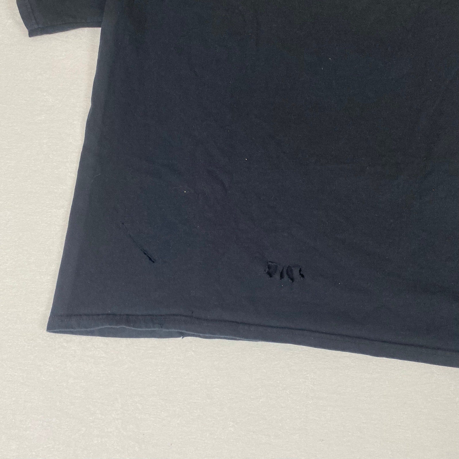 Harley Davidson Owners Group Omaha Flames Distressed Faded Black Cotton Tee