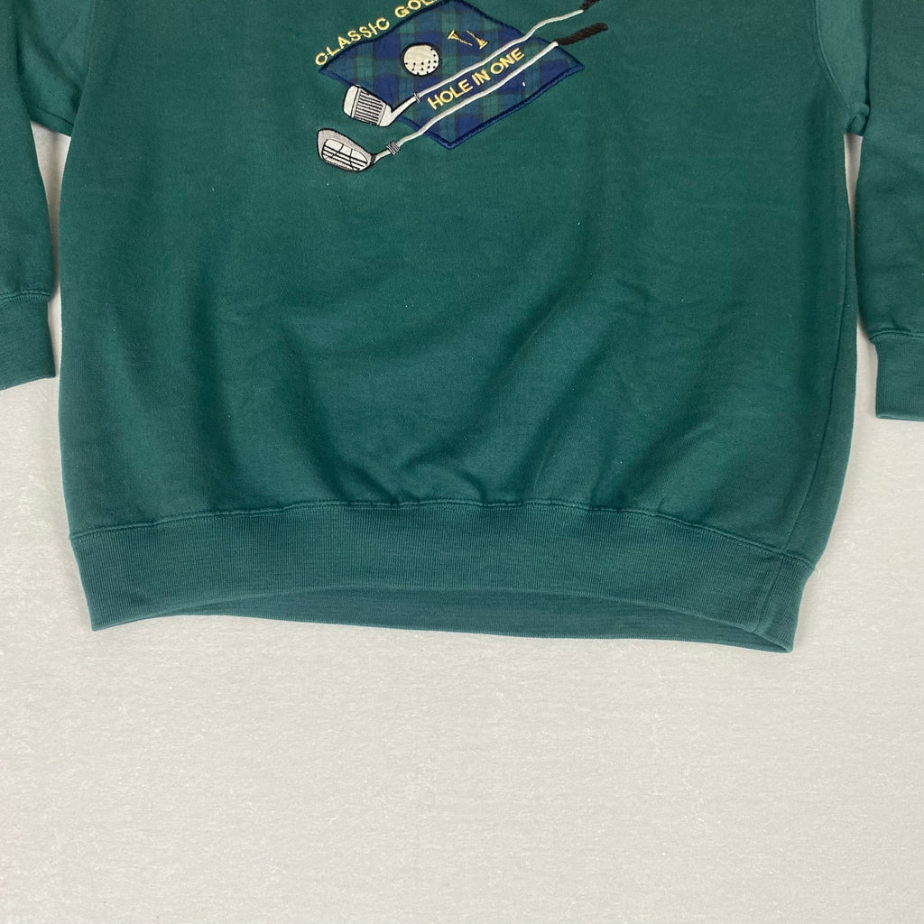 Vintage Classic Golf Put Hole in One Novelty Graphic Green Pullover Sweatshirt