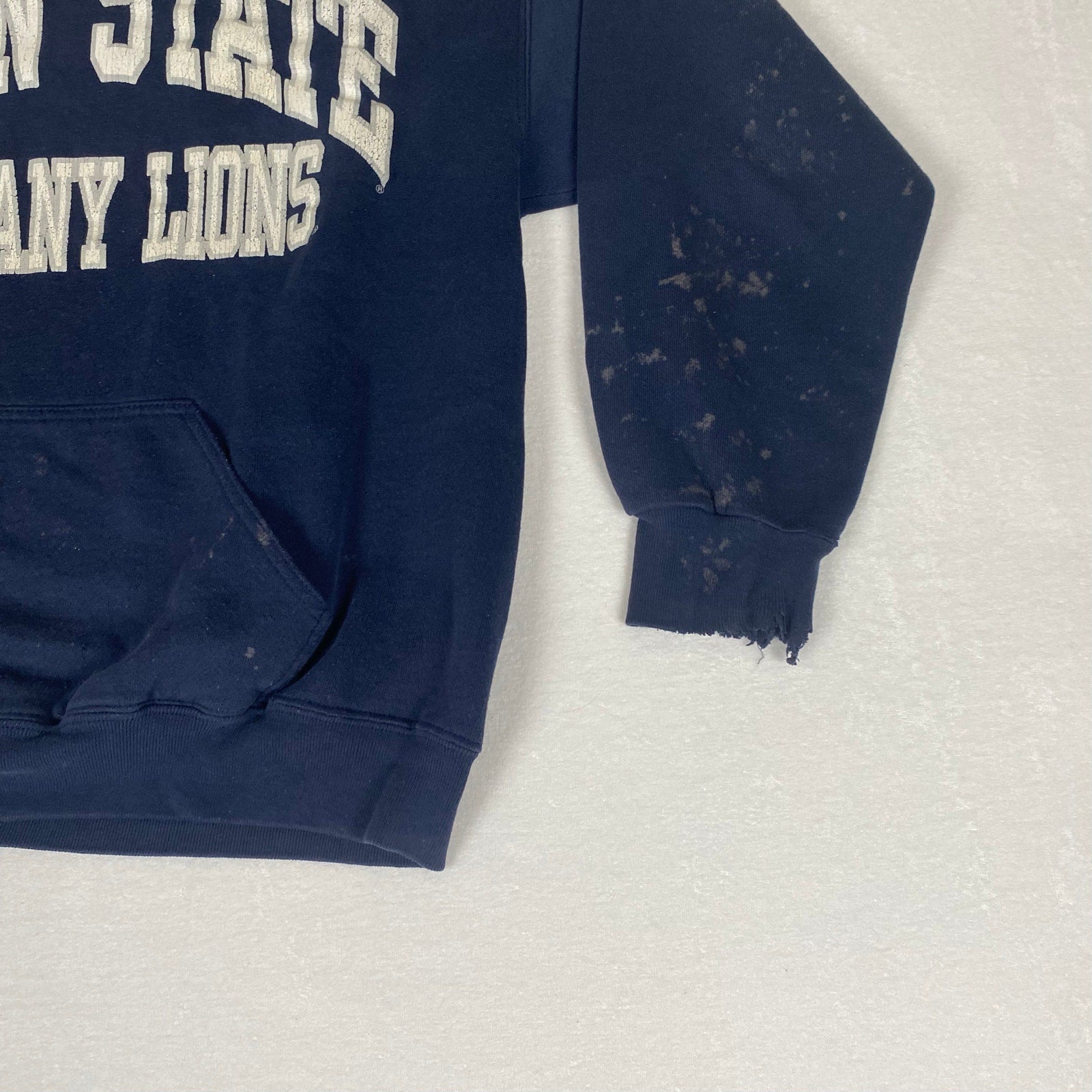 Vintage Penn State Nittany Lions Made in USA Distressed Bleach Stained Hoodie