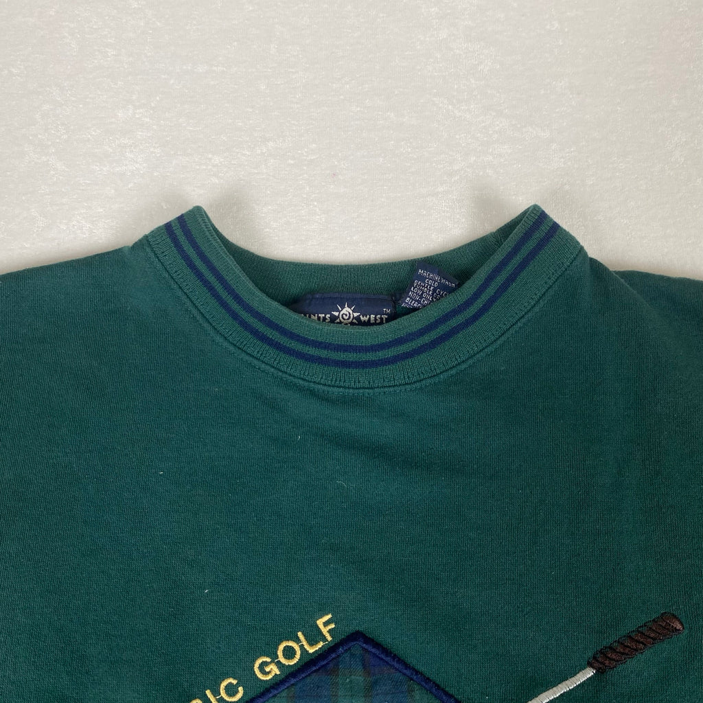 Vintage Classic Golf Put Hole in One Novelty Graphic Green Pullover Sweatshirt