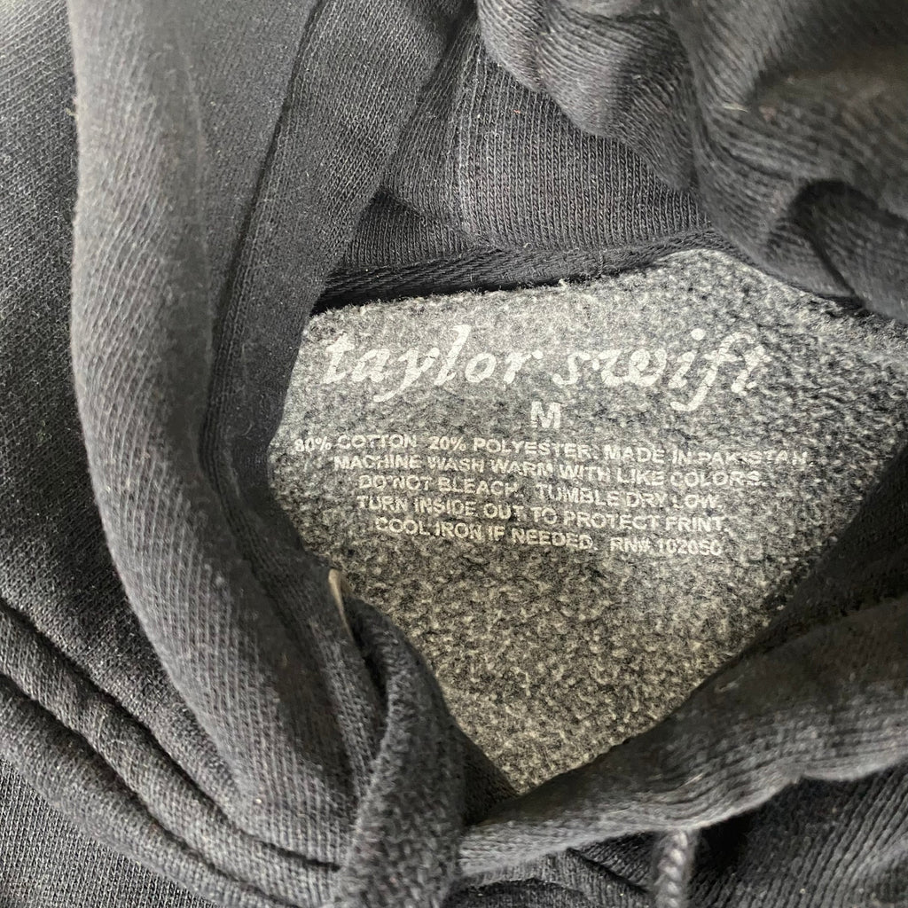 Taylor Swift Folklore Album 2020 Graphic Black Hoodie Sweatshirt Medium
