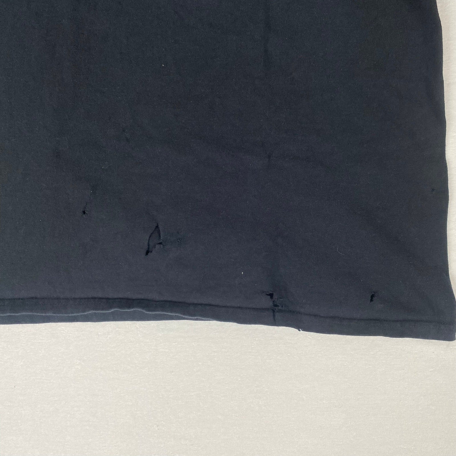 Harley Davidson Owners Group Omaha Flames Distressed Faded Black Cotton Tee