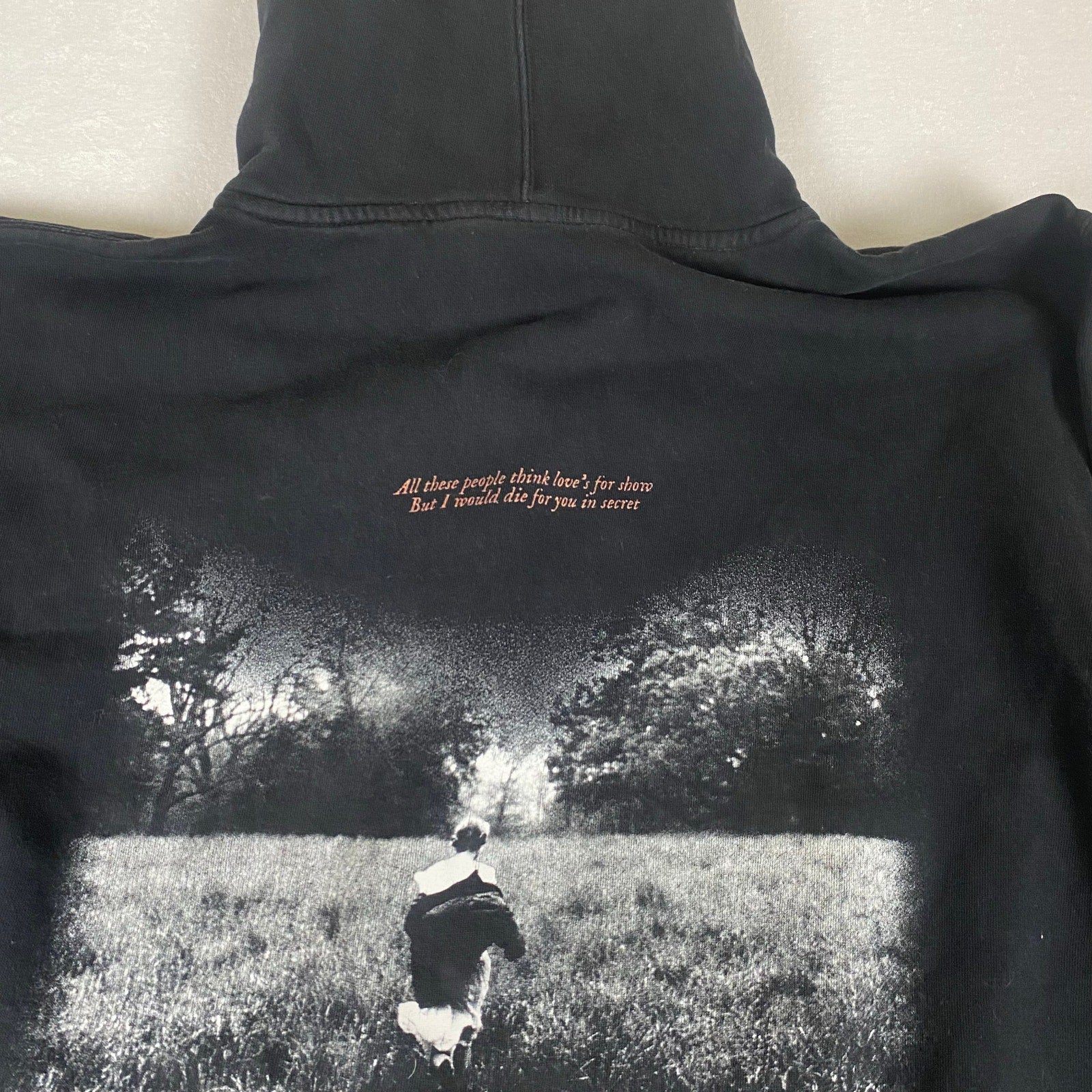 Taylor Swift Folklore Album 2020 Graphic Black Hoodie Sweatshirt Medium