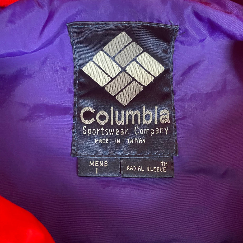 Vintage 90s Columbia Radial Sleeve Powder Keg Purple Red Windbreaker Jacket