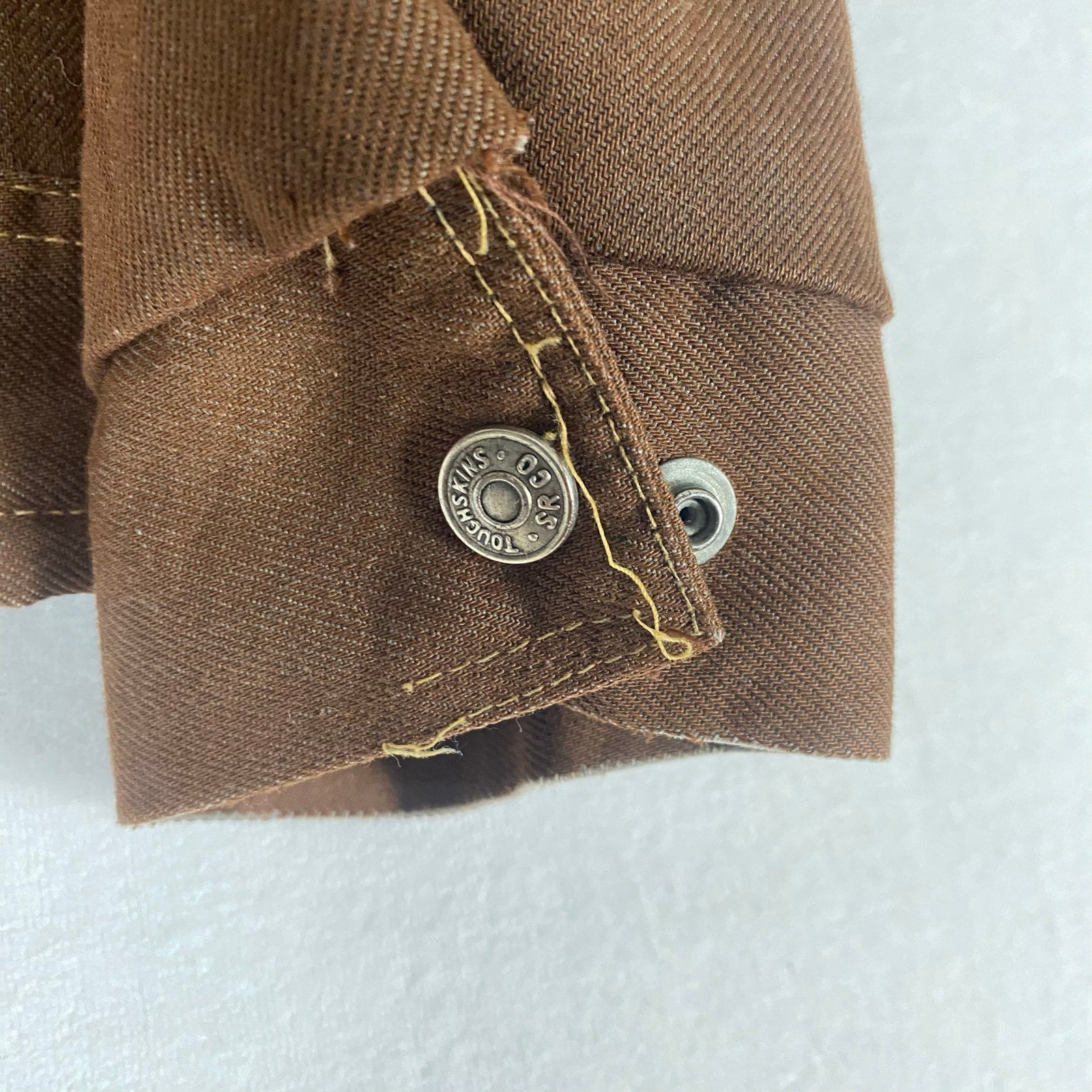 Vintage 70s Sears Made in USA Put On Shop Sherpa Lined Brown Trucker Work Jacket