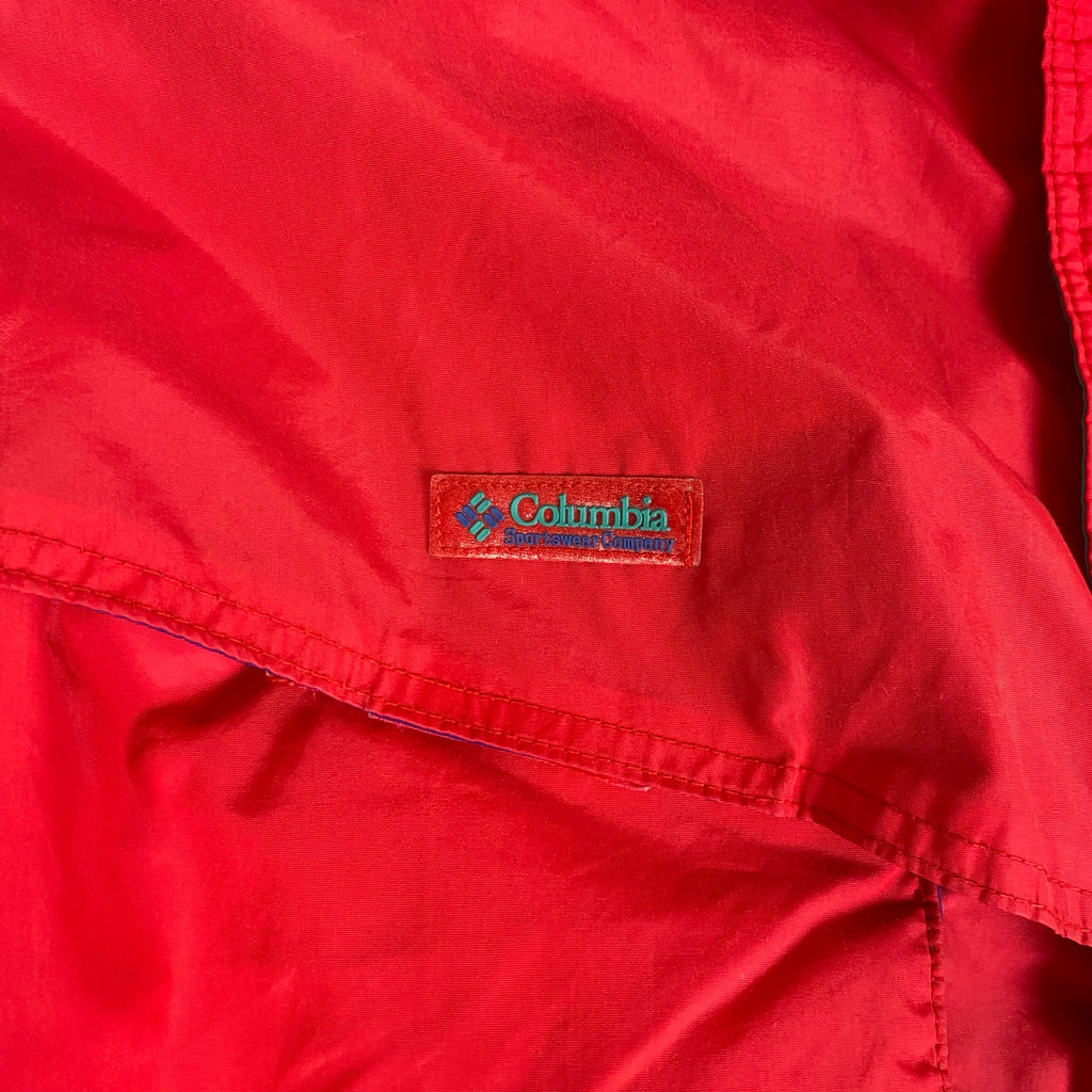 Vintage 90s Columbia Radial Sleeve Powder Keg Purple Red Windbreaker Jacket