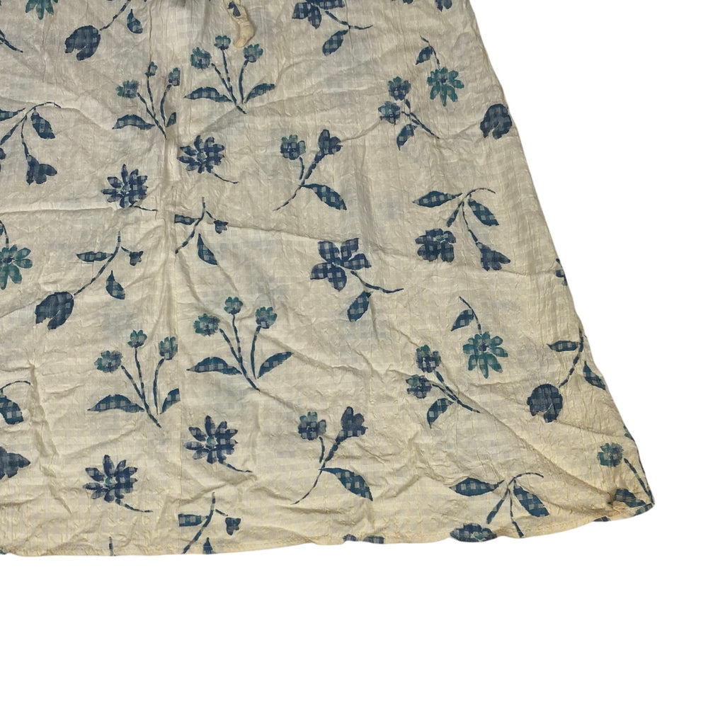 Vintage Made in USA Forewarned Denim Style Chambray Blue Cotton Floral Dress