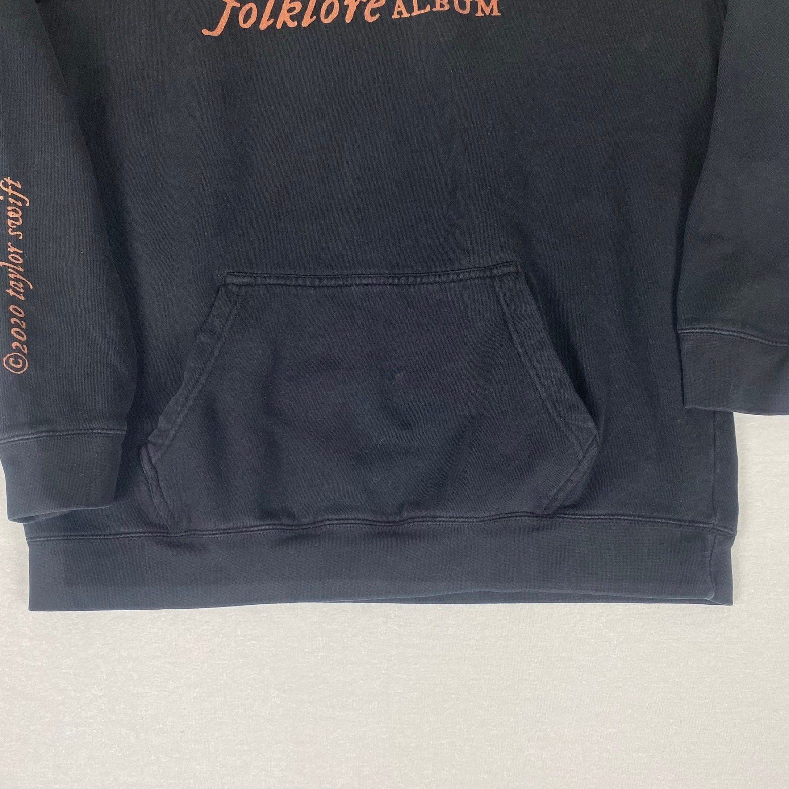 Taylor Swift Folklore Album 2020 Graphic Black Hoodie Sweatshirt Medium
